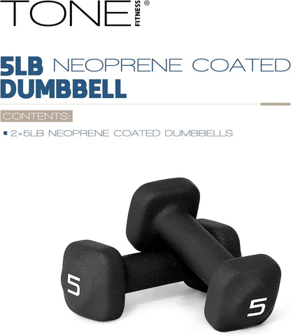 Neoprene Dumbbell Weight Pairs with Anti-Roll Square Head | Multiple Options