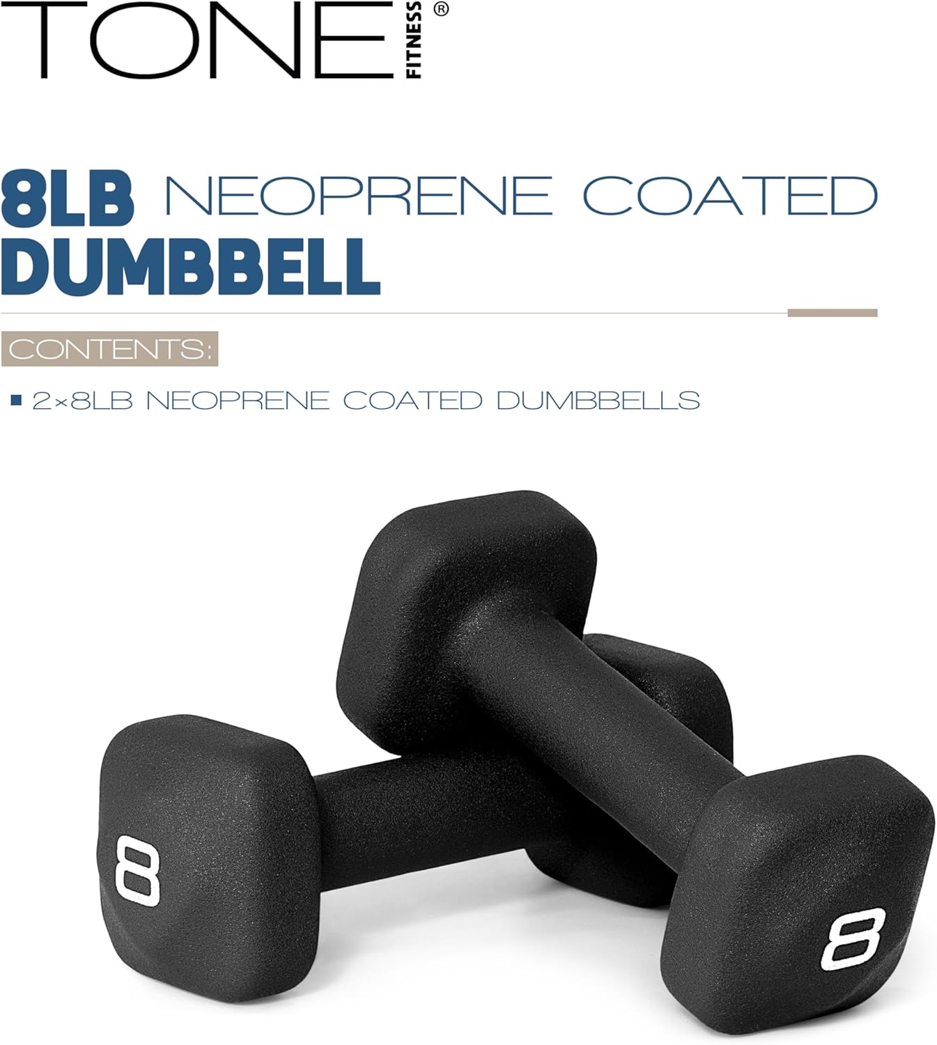 Neoprene Dumbbell Weight Pairs with Anti-Roll Square Head | Multiple Options