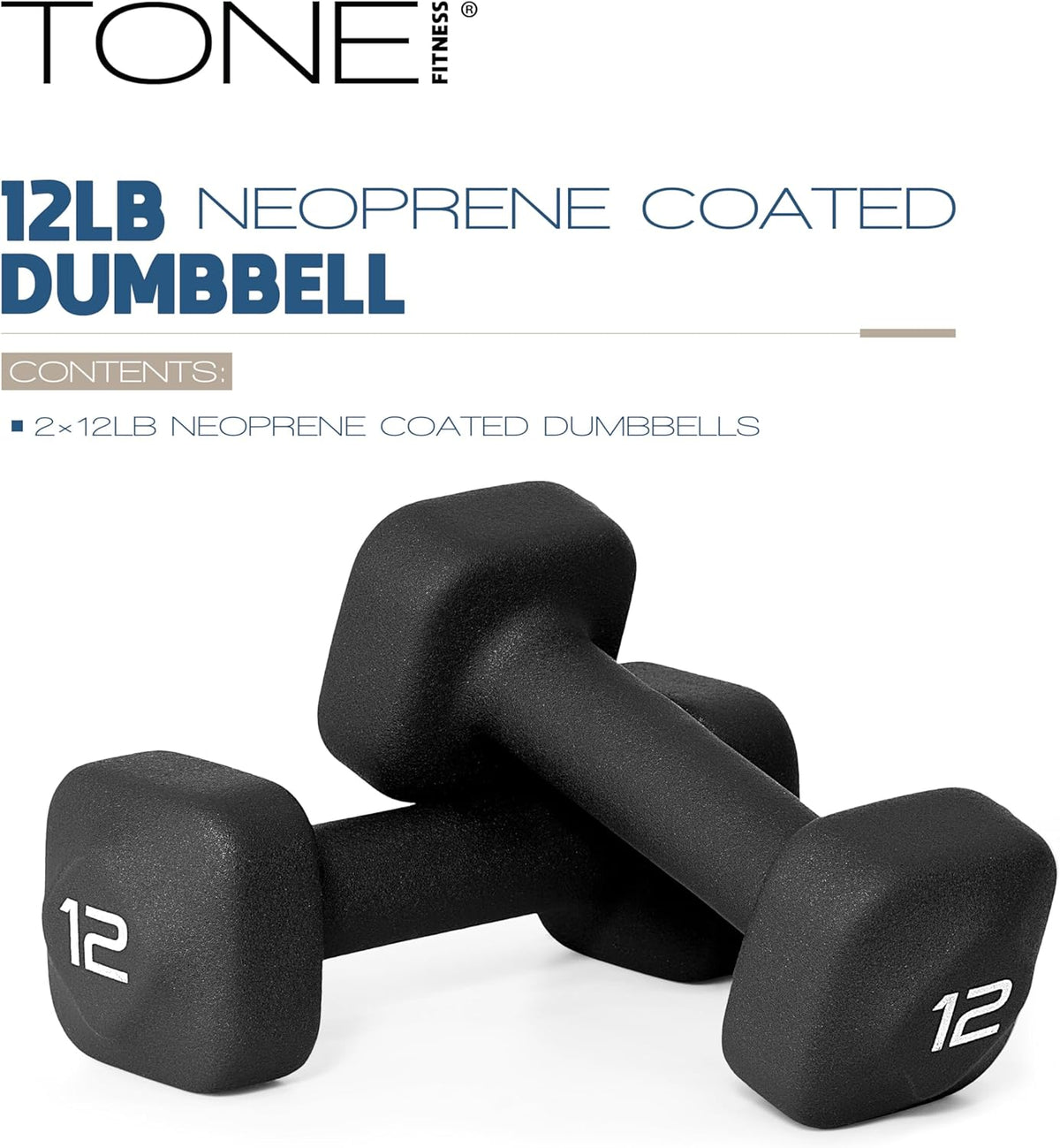 Neoprene Dumbbell Weight Pairs with Anti-Roll Square Head | Multiple Options