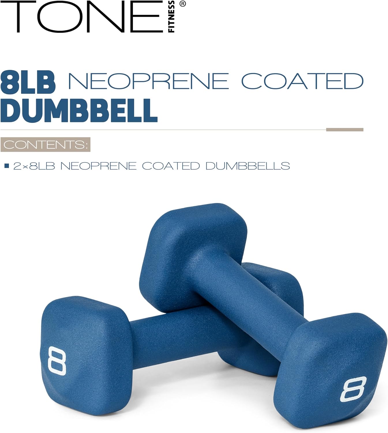 Neoprene Dumbbell Weight Pairs with Anti-Roll Square Head | Multiple Options