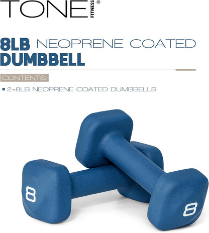 Neoprene Dumbbell Weight Pairs with Anti-Roll Square Head | Multiple Options