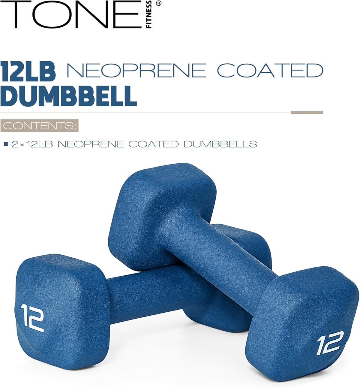 Neoprene Dumbbell Weight Pairs with Anti-Roll Square Head | Multiple Options