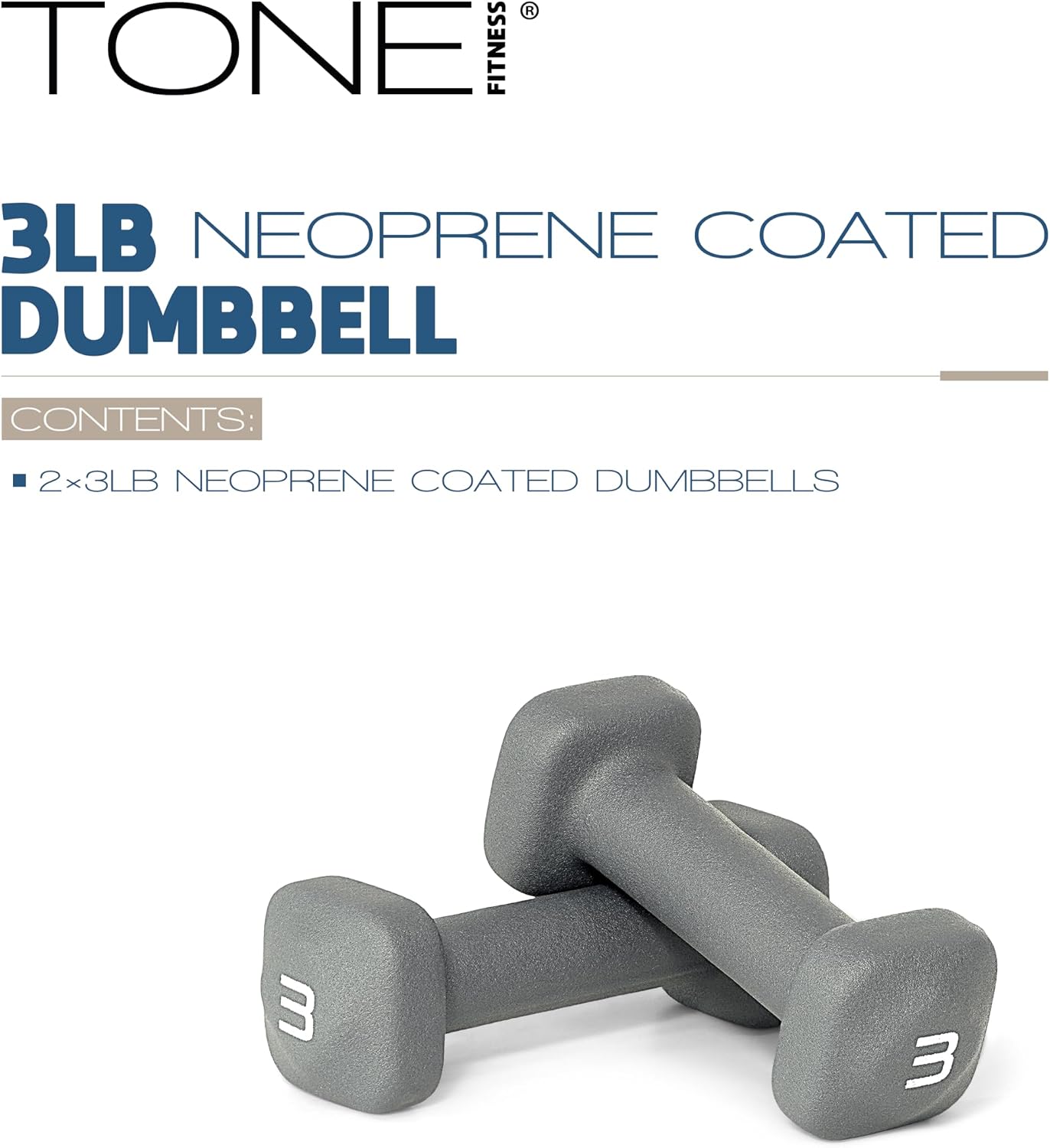 Neoprene Dumbbell Weight Pairs with Anti-Roll Square Head | Multiple Options