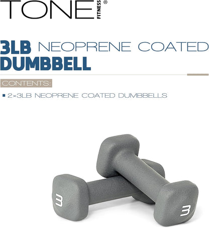 Neoprene Dumbbell Weight Pairs with Anti-Roll Square Head | Multiple Options