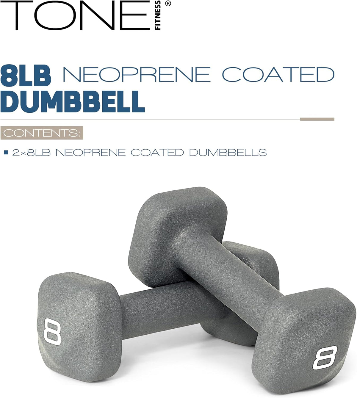 Neoprene Dumbbell Weight Pairs with Anti-Roll Square Head | Multiple Options