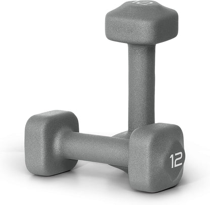 Neoprene Dumbbell Weight Pairs with Anti-Roll Square Head | Multiple Options