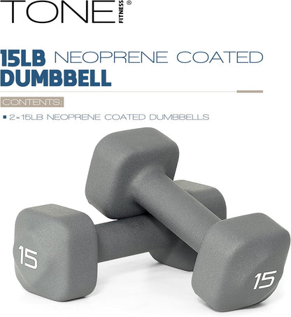 Neoprene Dumbbell Weight Pairs with Anti-Roll Square Head | Multiple Options