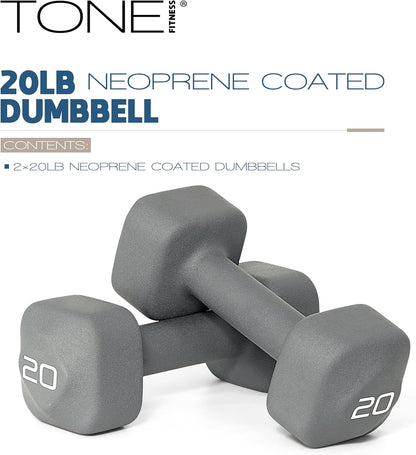 Neoprene Dumbbell Weight Pairs with Anti-Roll Square Head | Multiple Options