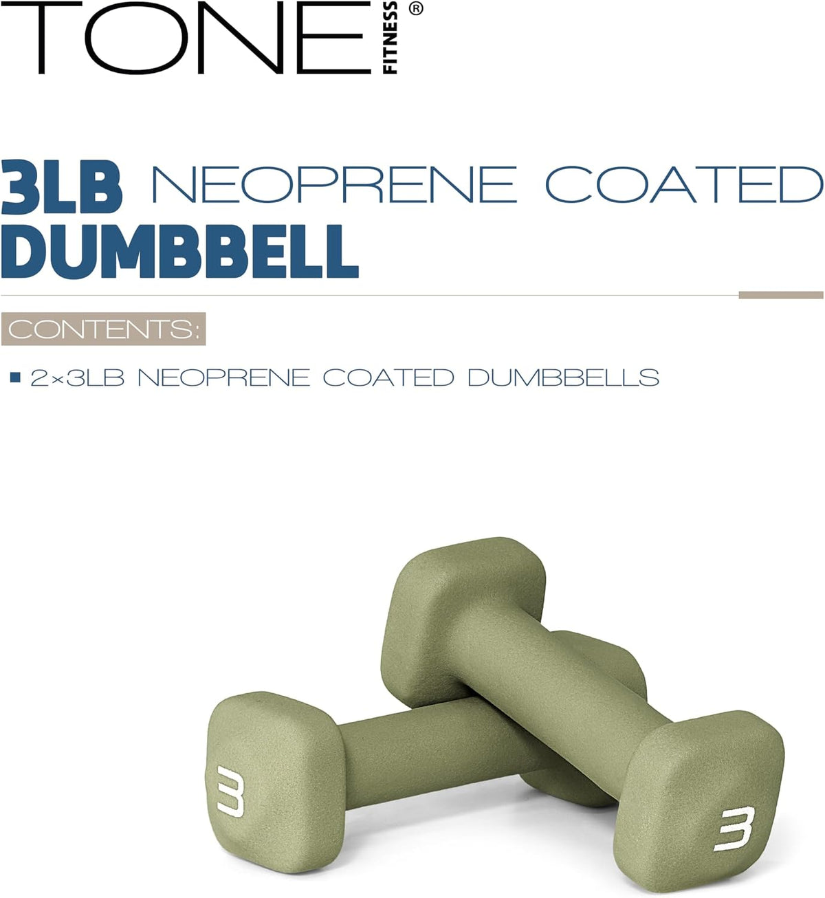 Neoprene Dumbbell Weight Pairs with Anti-Roll Square Head | Multiple Options