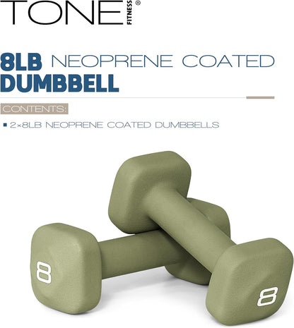 Neoprene Dumbbell Weight Pairs with Anti-Roll Square Head | Multiple Options