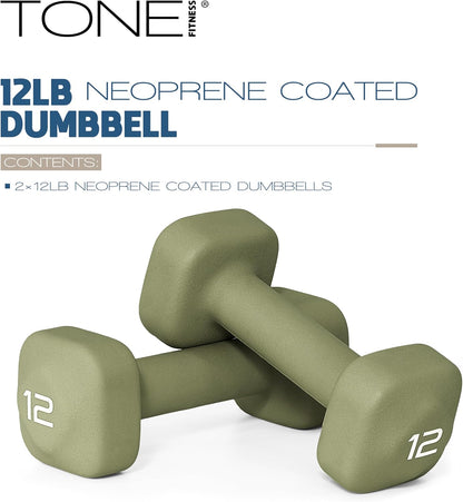 Neoprene Dumbbell Weight Pairs with Anti-Roll Square Head | Multiple Options