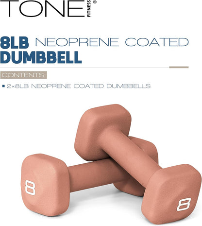 Neoprene Dumbbell Weight Pairs with Anti-Roll Square Head | Multiple Options