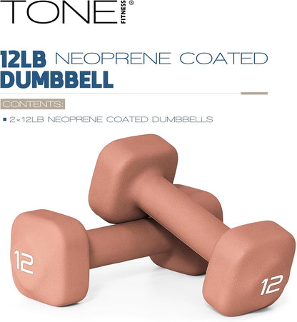 Neoprene Dumbbell Weight Pairs with Anti-Roll Square Head | Multiple Options