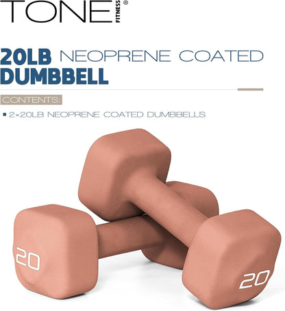 Neoprene Dumbbell Weight Pairs with Anti-Roll Square Head | Multiple Options