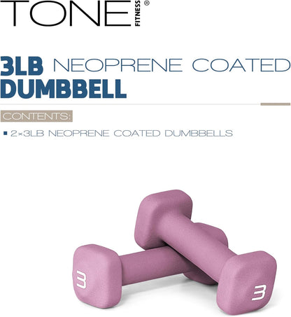 Neoprene Dumbbell Weight Pairs with Anti-Roll Square Head | Multiple Options
