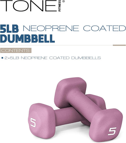 Neoprene Dumbbell Weight Pairs with Anti-Roll Square Head | Multiple Options