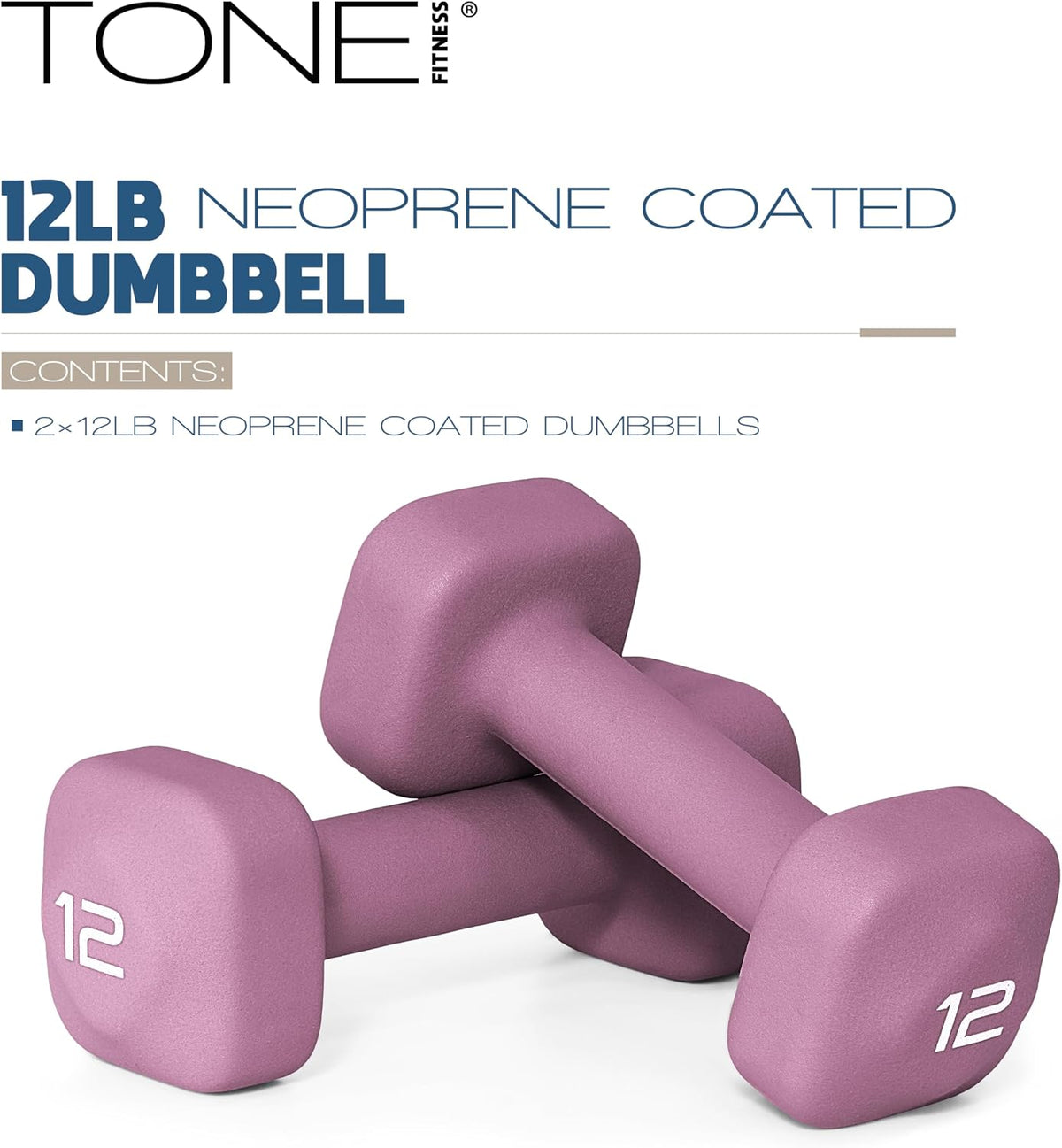 Neoprene Dumbbell Weight Pairs with Anti-Roll Square Head | Multiple Options