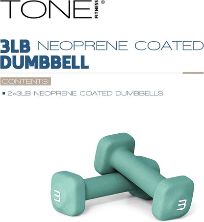 Neoprene Dumbbell Weight Pairs with Anti-Roll Square Head | Multiple Options