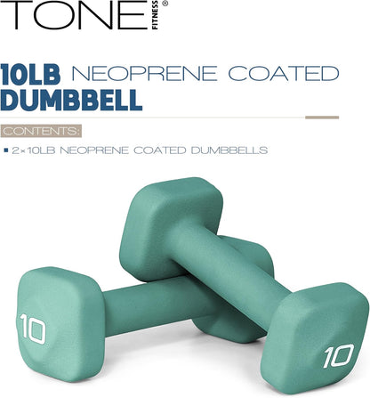 Neoprene Dumbbell Weight Pairs with Anti-Roll Square Head | Multiple Options
