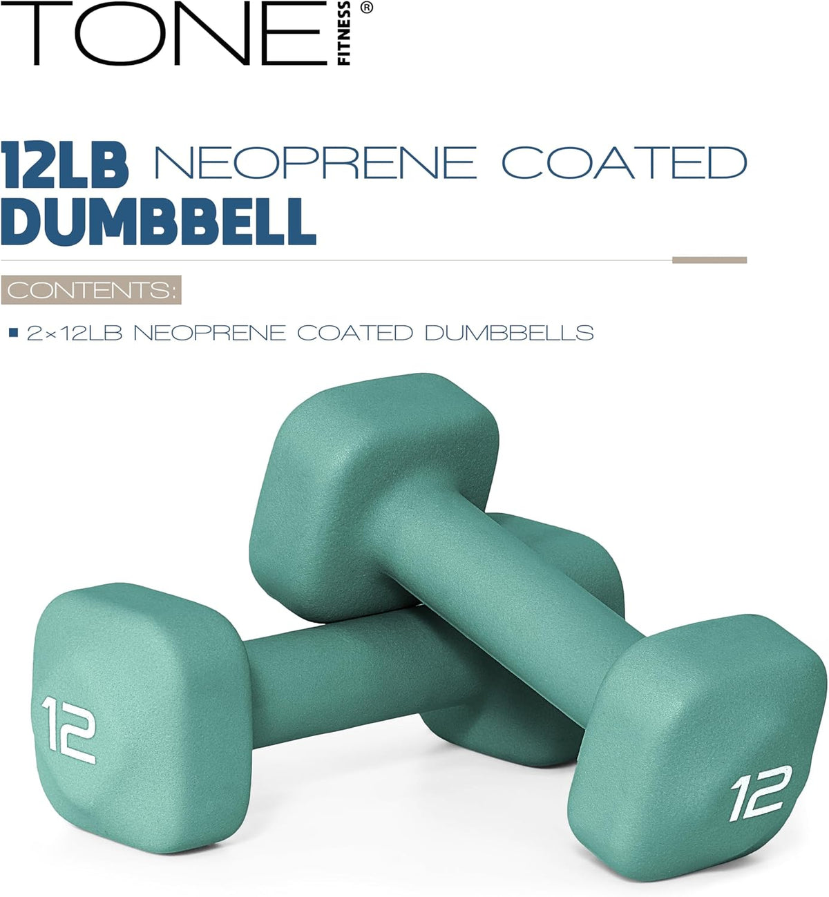 Neoprene Dumbbell Weight Pairs with Anti-Roll Square Head | Multiple Options
