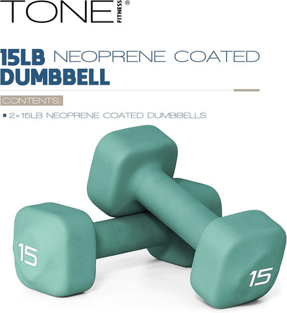 Neoprene Dumbbell Weight Pairs with Anti-Roll Square Head | Multiple Options