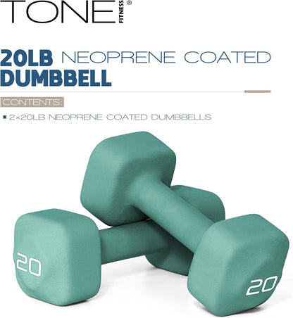 Neoprene Dumbbell Weight Pairs with Anti-Roll Square Head | Multiple Options