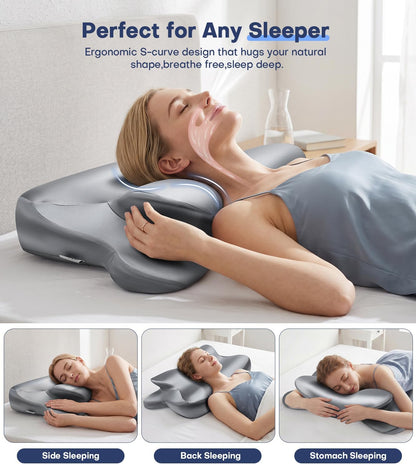 2026 Cooling Gel Memory Foam Pillow, Cervical Neck Pillow for Pain Relief