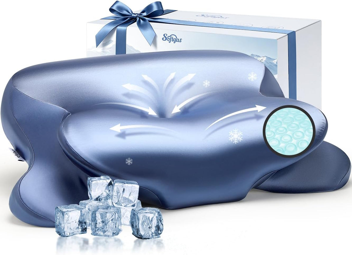 2026 Cooling Gel Memory Foam Pillow, Cervical Neck Pillow for Pain Relief