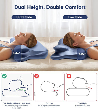 2026 Cooling Gel Memory Foam Pillow, Cervical Neck Pillow for Pain Relief