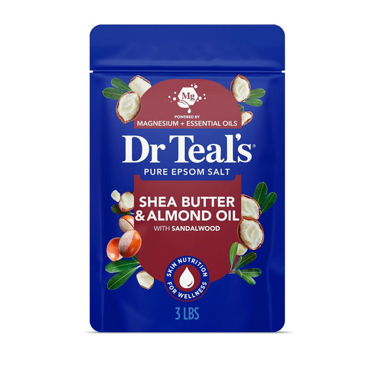 Epsom Salt Magnesium Soak, Soften & Moisturize with Shea Butter & Almond Oil, 3 lbs