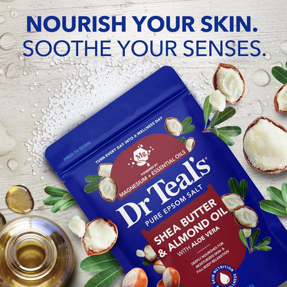 Epsom Salt Magnesium Soak, Soften & Moisturize with Shea Butter & Almond Oil, 3 lbs