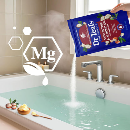 Epsom Salt Magnesium Soak, Soften & Moisturize with Shea Butter & Almond Oil, 3 lbs