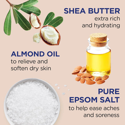 Epsom Salt Magnesium Soak, Soften & Moisturize with Shea Butter & Almond Oil, 3 lbs