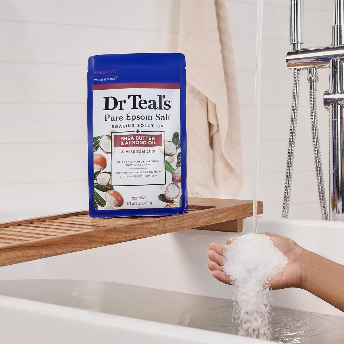 Epsom Salt Magnesium Soak, Soften & Moisturize with Shea Butter & Almond Oil, 3 lbs