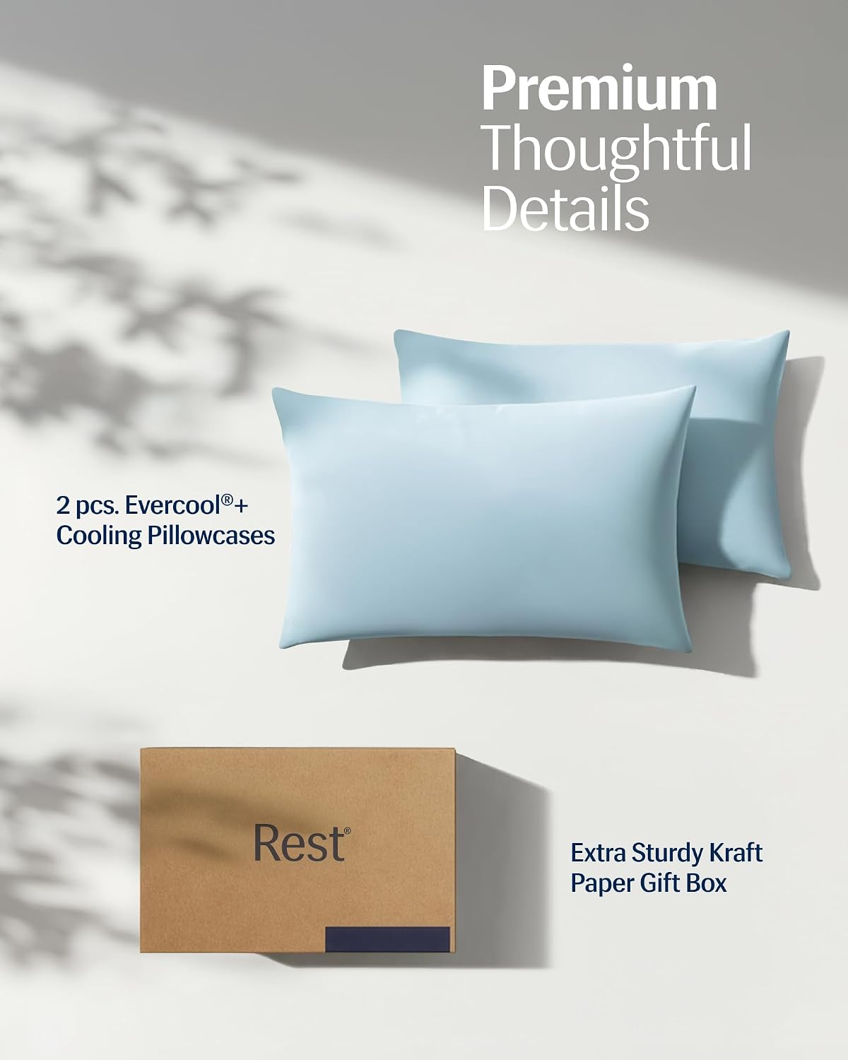 ® Evercool®+ Cooling Pillowcases for Hot Sleepers, Standard, 2PCS