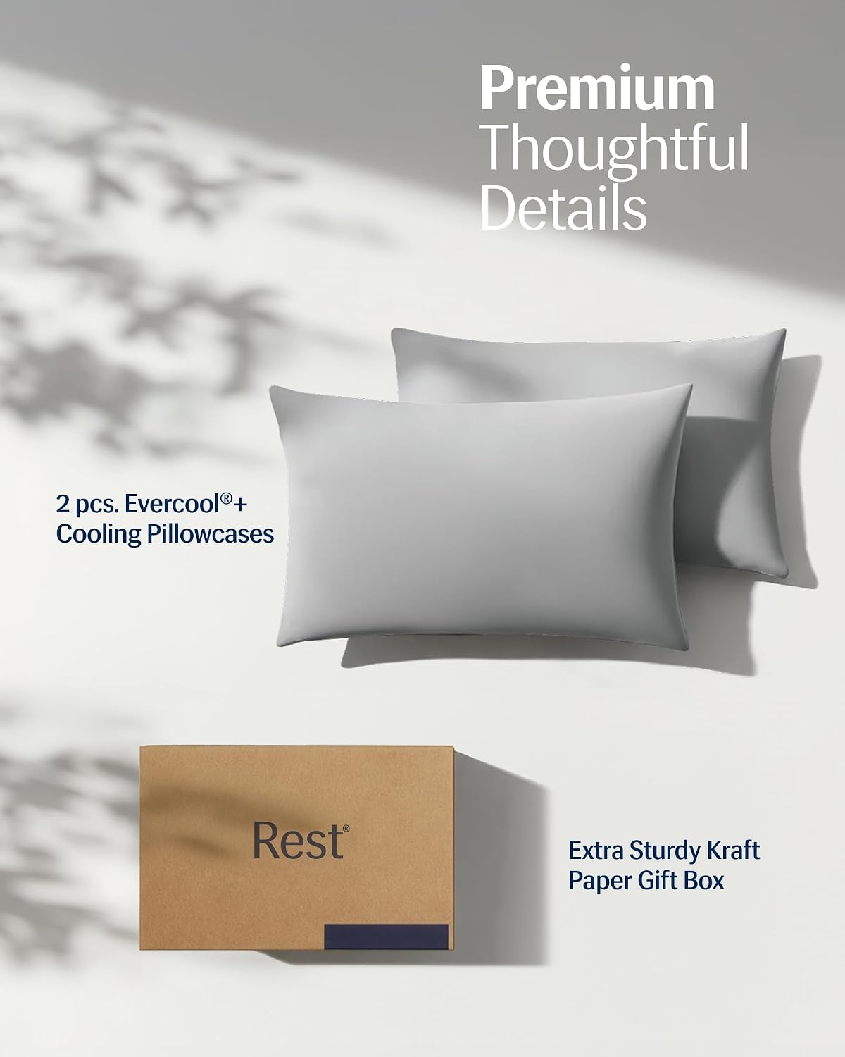® Evercool®+ Cooling Pillowcases for Hot Sleepers, Standard, 2PCS