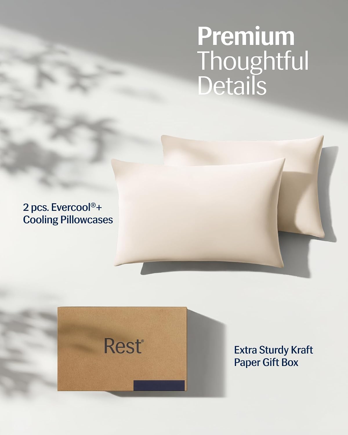 ® Evercool®+ Cooling Pillowcases for Hot Sleepers, Standard, 2PCS
