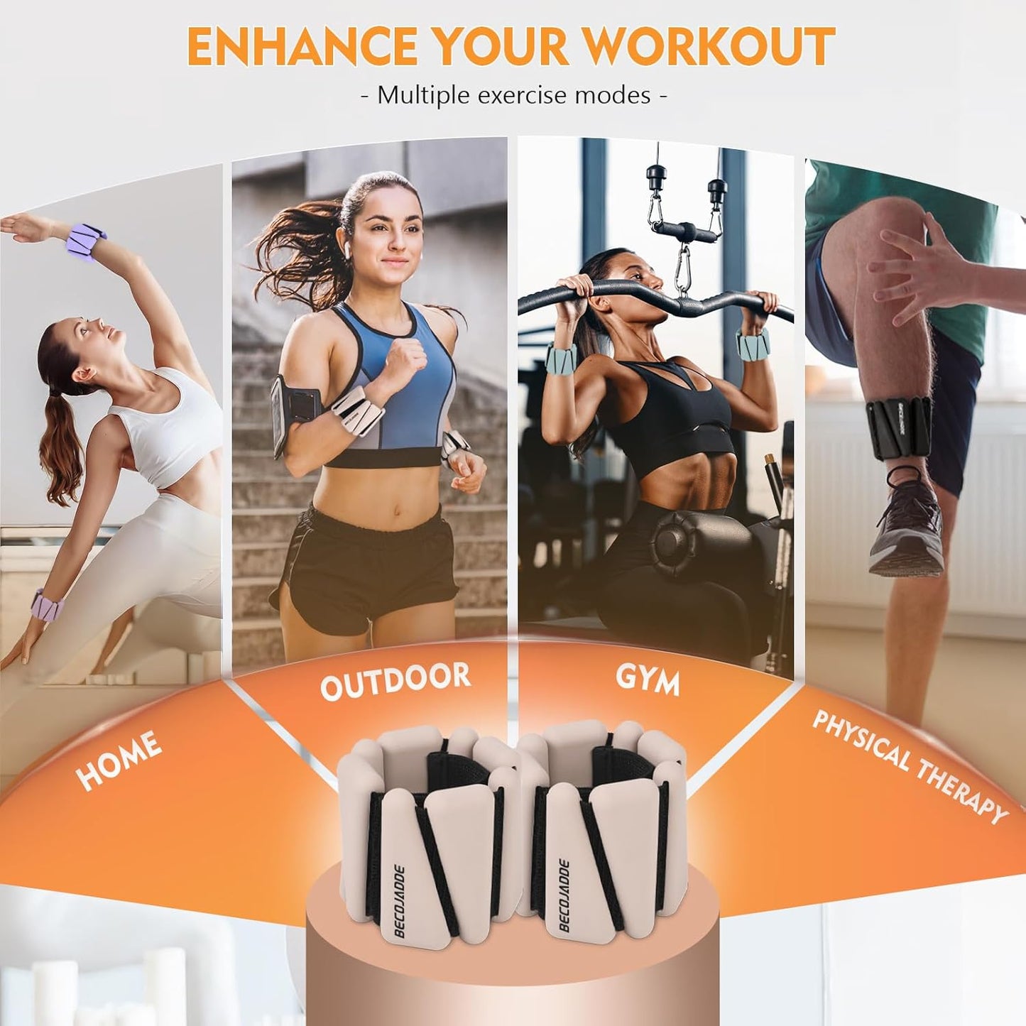 Ankle Weights Set of 2 (1 lb/2 lb/3 lb Each) Adjustable Wrist Weights for Women Men Wearable Arm Leg Weight for Pilates, Running, Walking, Workout, Yoga