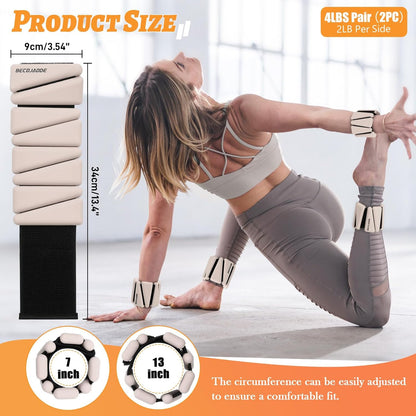 Ankle Weights Set of 2 (1 lb/2 lb/3 lb Each) Adjustable Wrist Weights for Women Men Wearable Arm Leg Weight for Pilates, Running, Walking, Workout, Yoga
