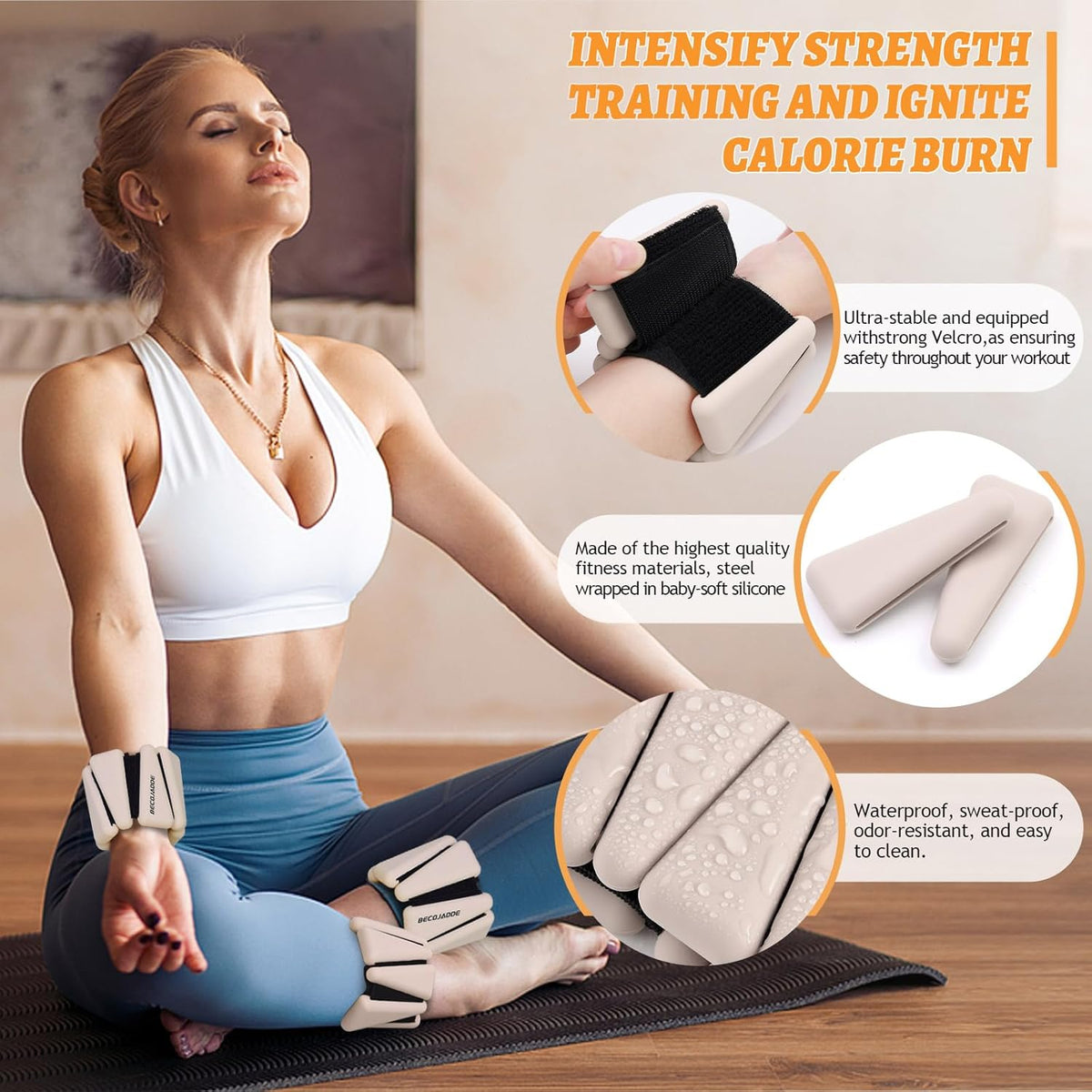 Ankle Weights Set of 2 (1 lb/2 lb/3 lb Each) Adjustable Wrist Weights for Women Men Wearable Arm Leg Weight for Pilates, Running, Walking, Workout, Yoga