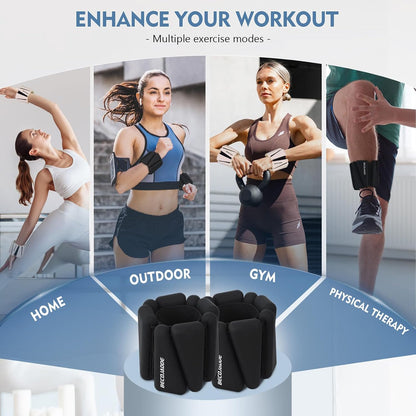 Ankle Weights Set of 2 (1 lb/2 lb/3 lb Each) Adjustable Wrist Weights for Women Men Wearable Arm Leg Weight for Pilates, Running, Walking, Workout, Yoga