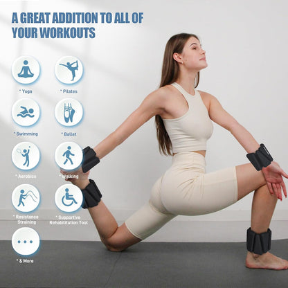 Ankle Weights Set of 2 (1 lb/2 lb/3 lb Each) Adjustable Wrist Weights for Women Men Wearable Arm Leg Weight for Pilates, Running, Walking, Workout, Yoga