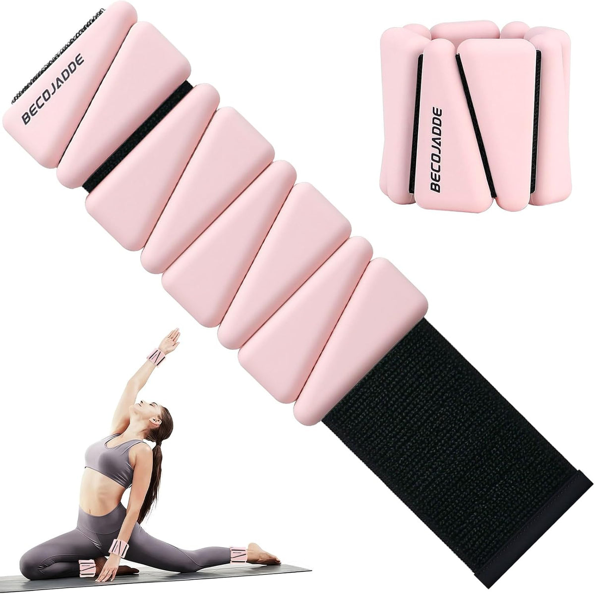 Ankle Weights Set of 2 (1 lb/2 lb/3 lb Each) Adjustable Wrist Weights for Women Men Wearable Arm Leg Weight for Pilates, Running, Walking, Workout, Yoga