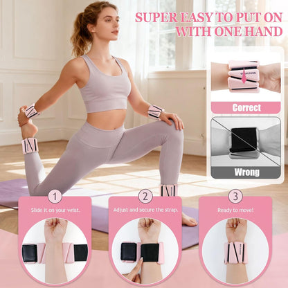 Ankle Weights Set of 2 (1 lb/2 lb/3 lb Each) Adjustable Wrist Weights for Women Men Wearable Arm Leg Weight for Pilates, Running, Walking, Workout, Yoga