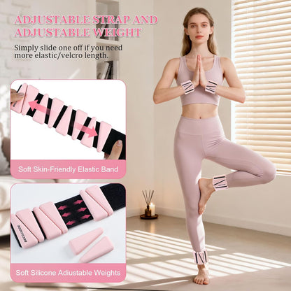 Ankle Weights Set of 2 (1 lb/2 lb/3 lb Each) Adjustable Wrist Weights for Women Men Wearable Arm Leg Weight for Pilates, Running, Walking, Workout, Yoga