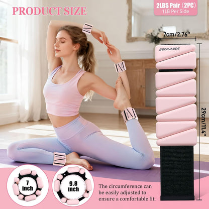 Ankle Weights Set of 2 (1 lb/2 lb/3 lb Each) Adjustable Wrist Weights for Women Men Wearable Arm Leg Weight for Pilates, Running, Walking, Workout, Yoga