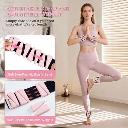 Ankle Weights Set of 2 (1 lb/2 lb/3 lb Each) Adjustable Wrist Weights for Women Men Wearable Arm Leg Weight for Pilates, Running, Walking, Workout, Yoga