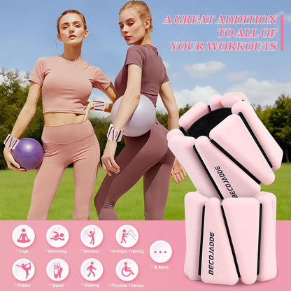 Ankle Weights Set of 2 (1 lb/2 lb/3 lb Each) Adjustable Wrist Weights for Women Men Wearable Arm Leg Weight for Pilates, Running, Walking, Workout, Yoga