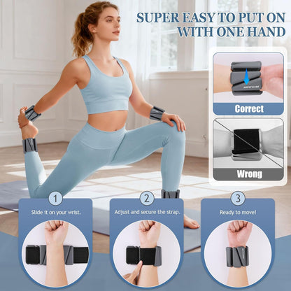 Ankle Weights Set of 2 (1 lb/2 lb/3 lb Each) Adjustable Wrist Weights for Women Men Wearable Arm Leg Weight for Pilates, Running, Walking, Workout, Yoga