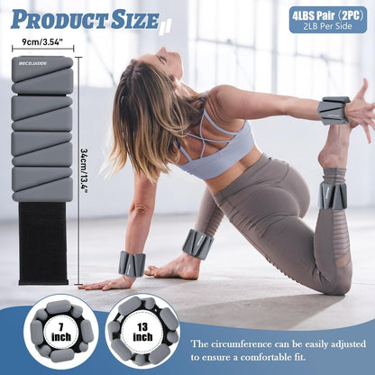 Ankle Weights Set of 2 (1 lb/2 lb/3 lb Each) Adjustable Wrist Weights for Women Men Wearable Arm Leg Weight for Pilates, Running, Walking, Workout, Yoga